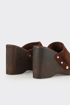 Brown Leather Women's Mule