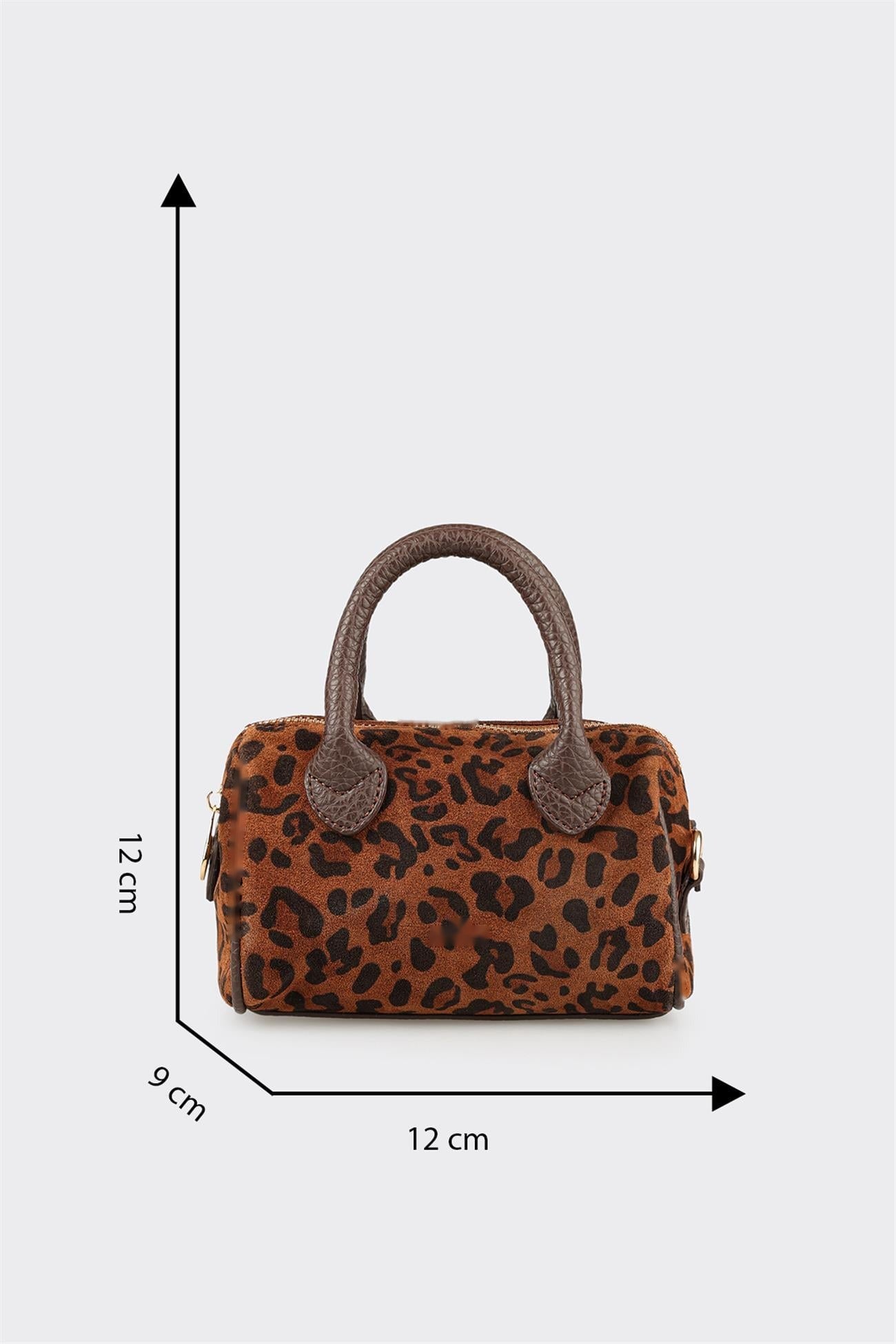 Brown Hayvan Patterned Women's Mini Handbag