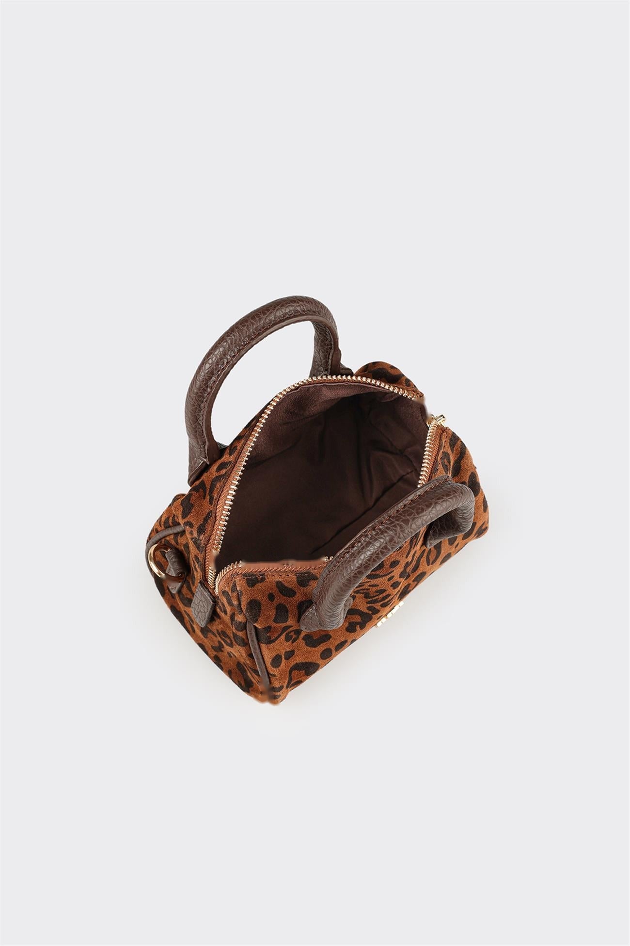 Brown Hayvan Patterned Women's Mini Handbag