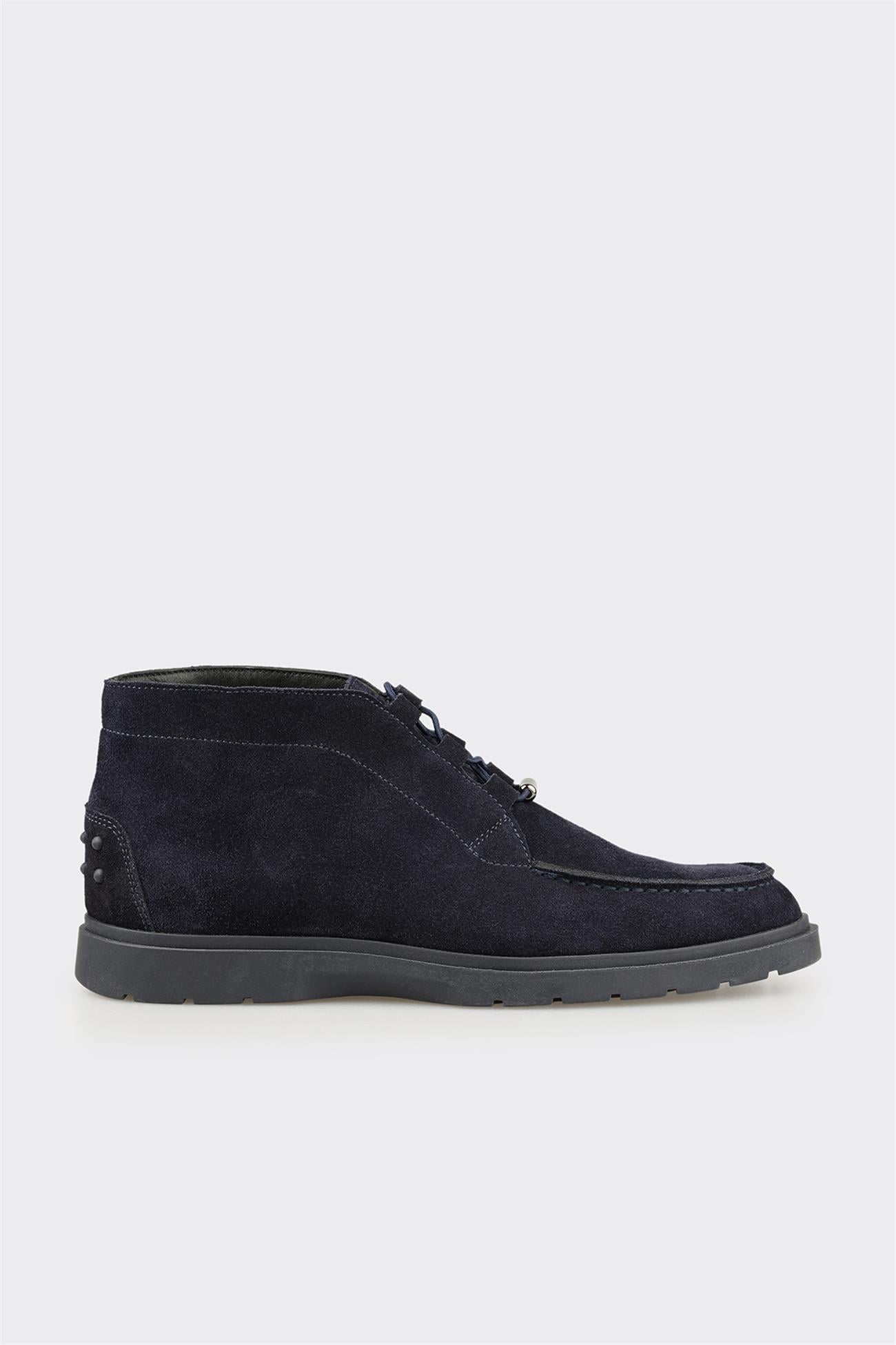 Navy Leather Men's Casual Boot