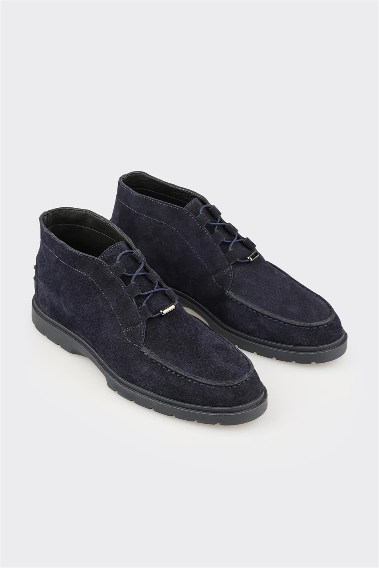 Navy Leather Men's Casual Boot