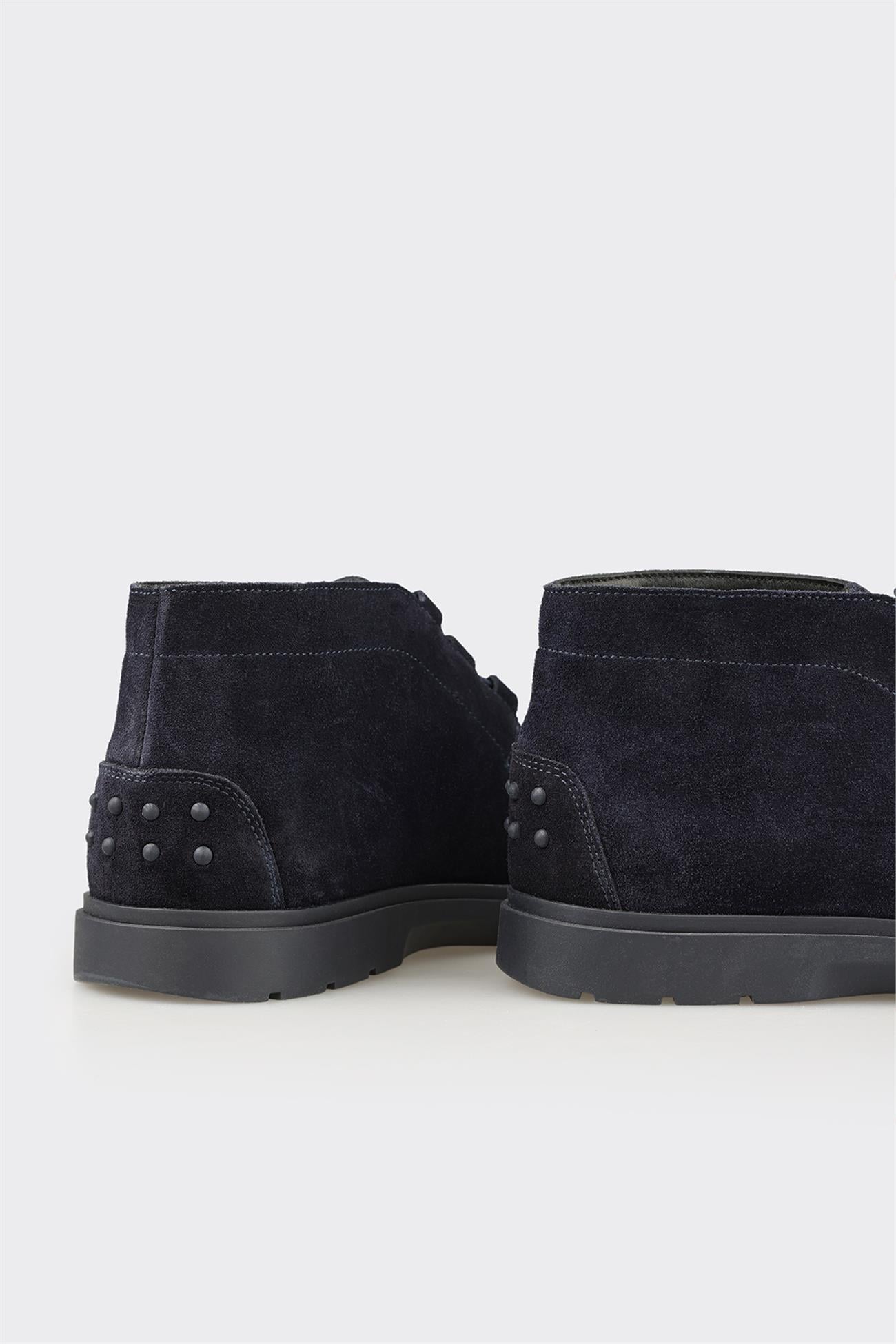 Navy Leather Men's Casual Boot