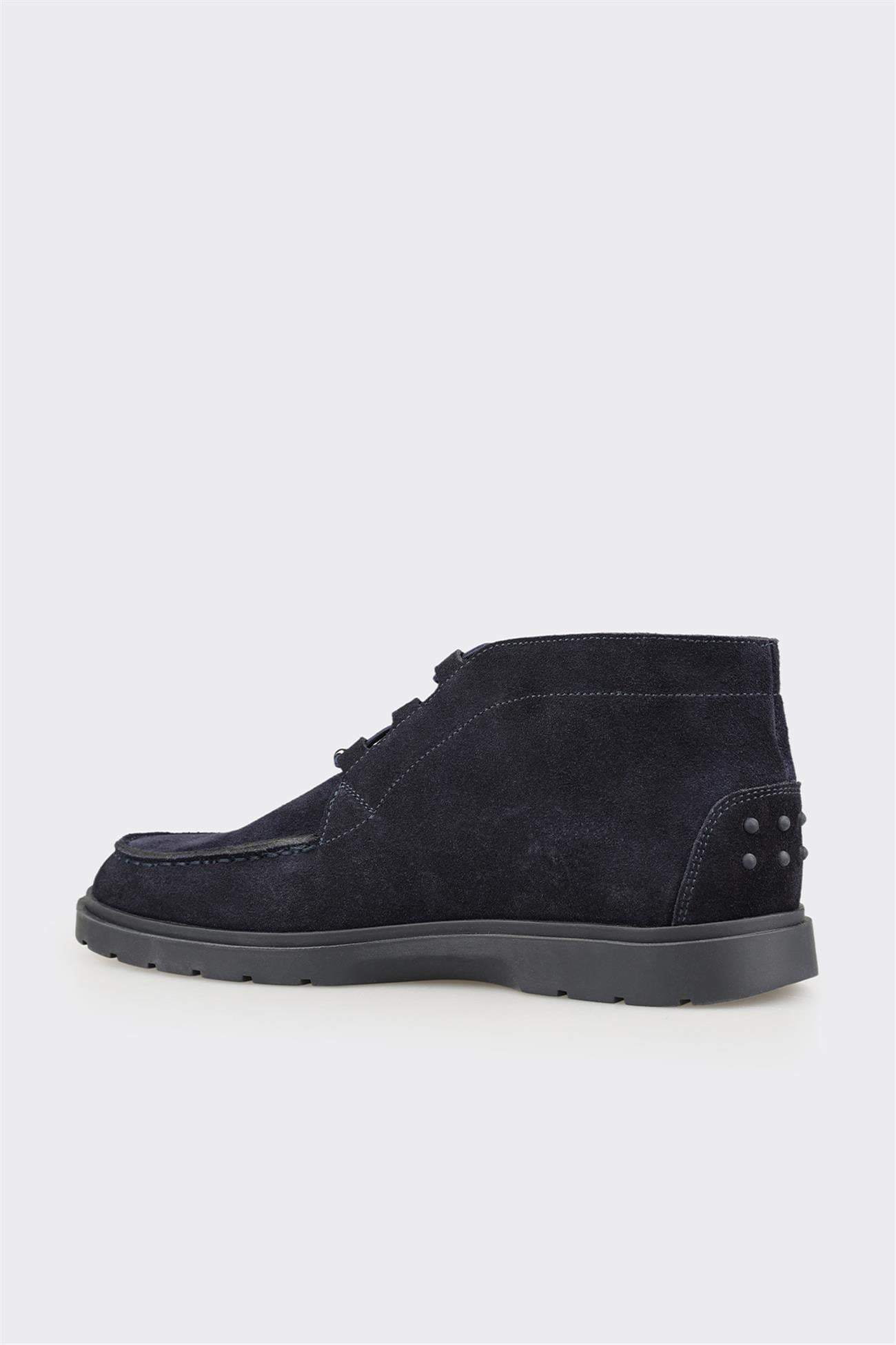 Navy Leather Men's Casual Boot