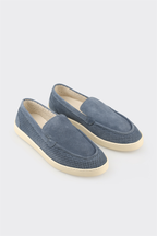 Blue Leather Men's Casual Shoe