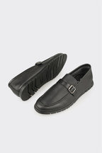 Black Leather Men's Casual Shoe