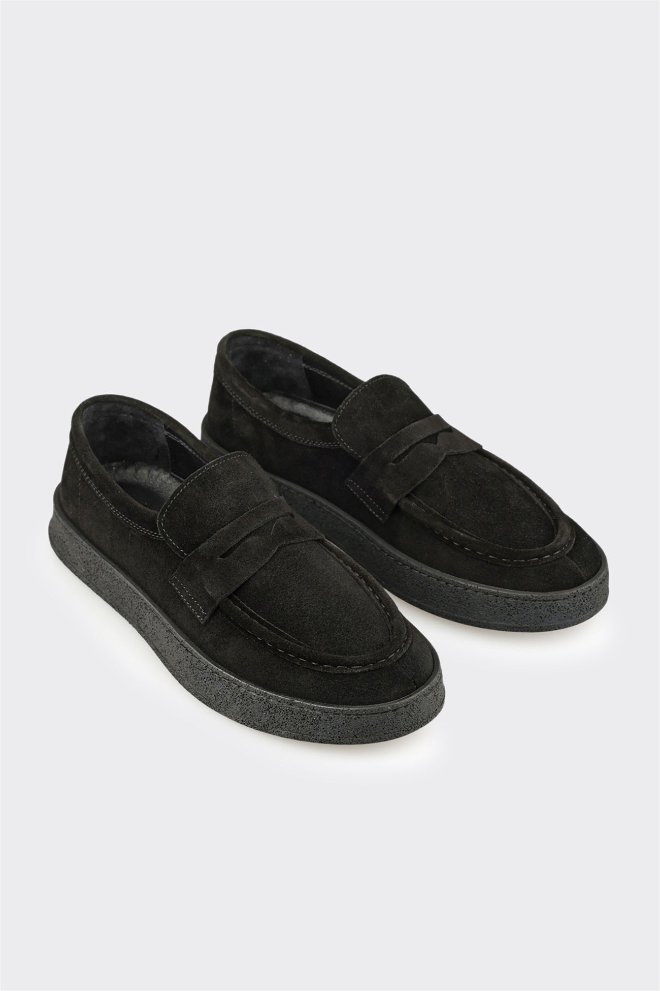 Black Leather Men's Casual Shoe