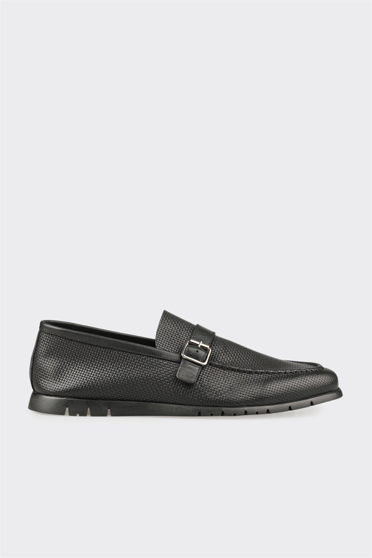 Black Leather Men's Casual Shoe