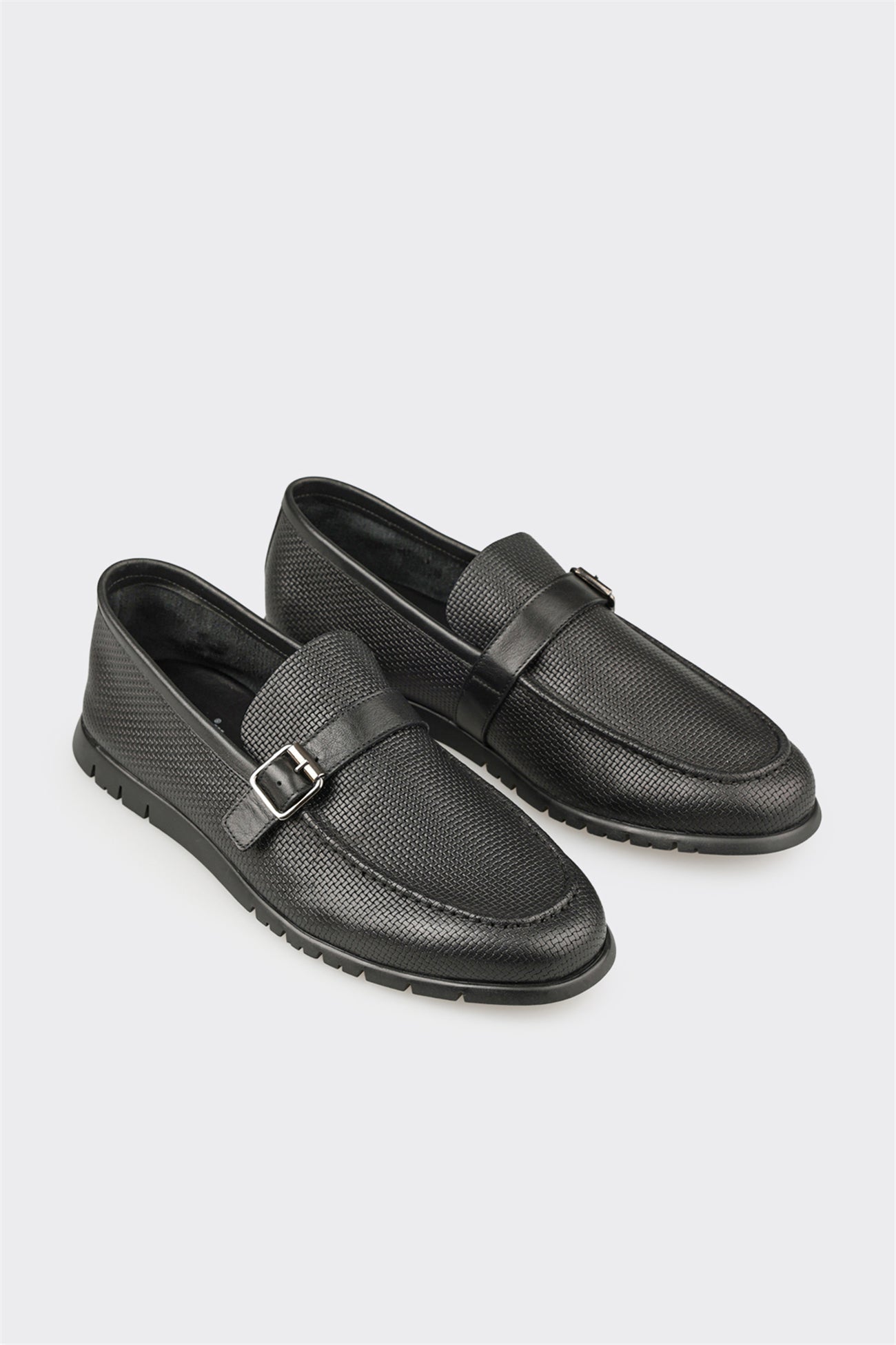 Black Leather Men's Casual Shoe