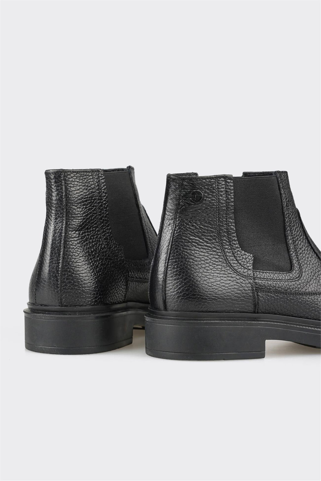 Black Leather Men's Casual Boot