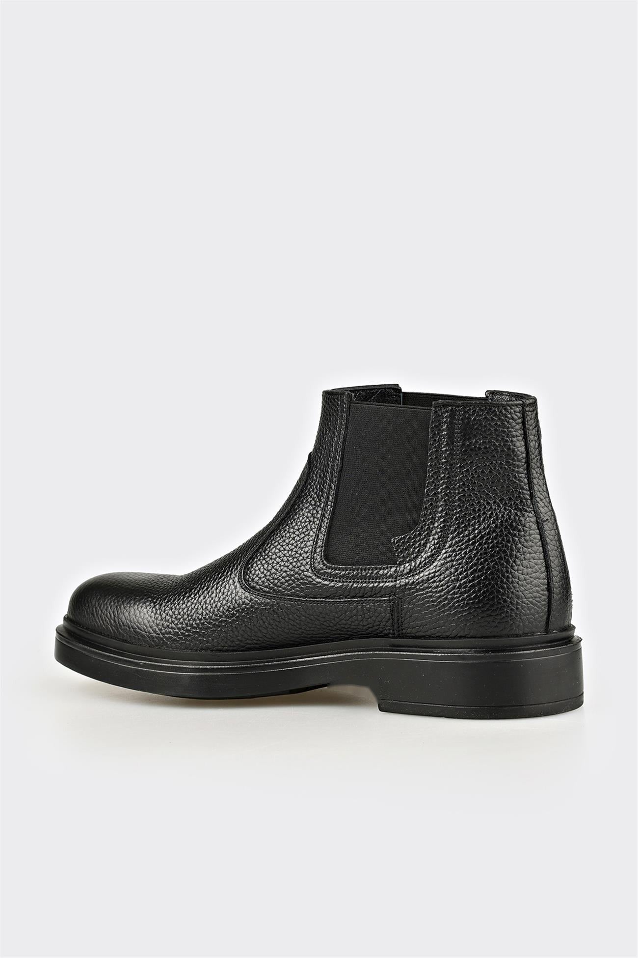 Black Leather Men's Casual Boot