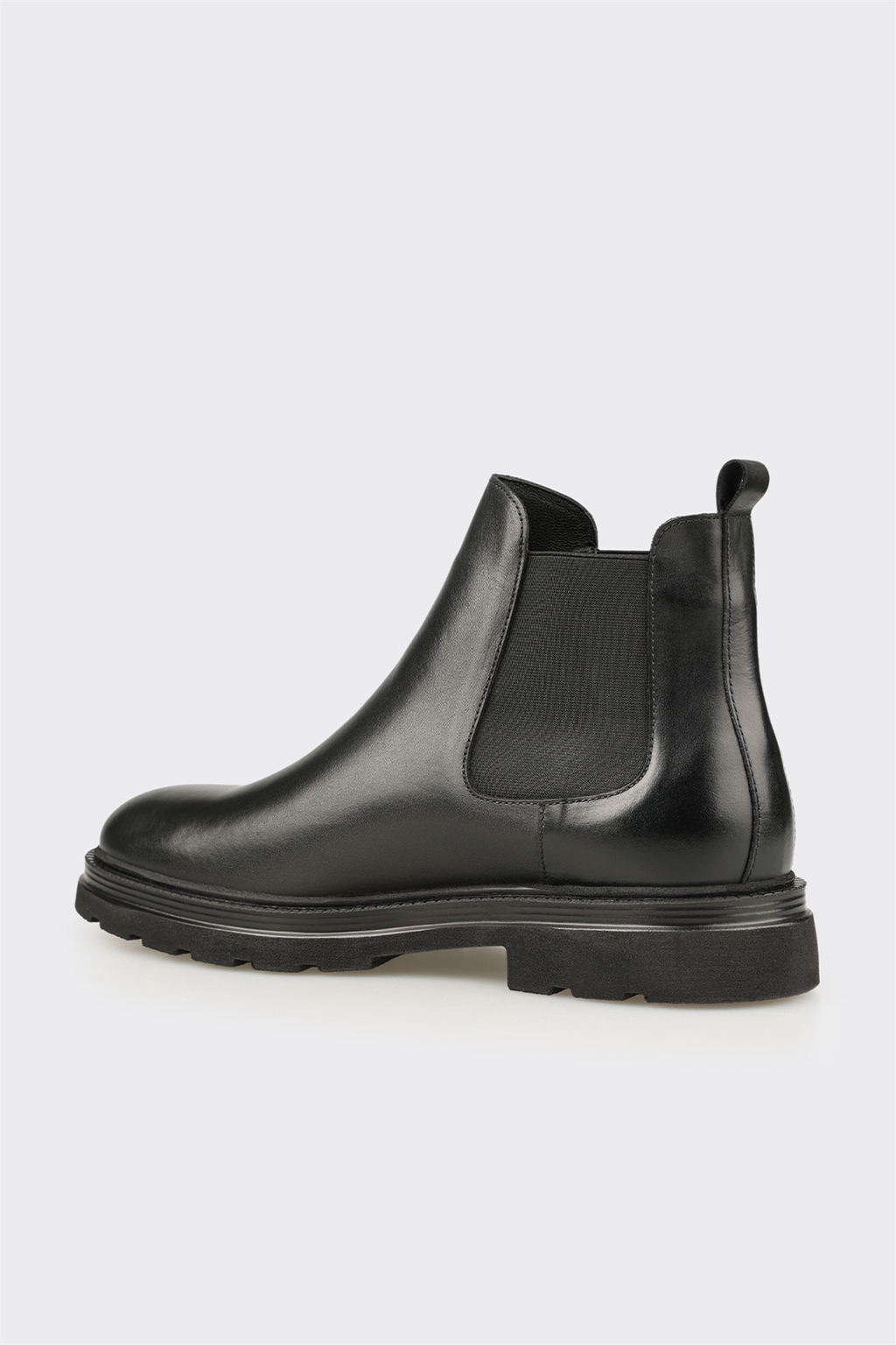 Black Leather Men's Casual Boot
