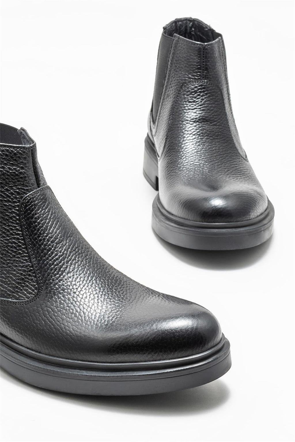 Black Leather Men's Casual Boot
