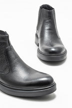 Black Leather Men's Casual Boot