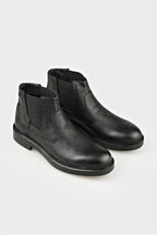 Black Leather Men's Casual Boot
