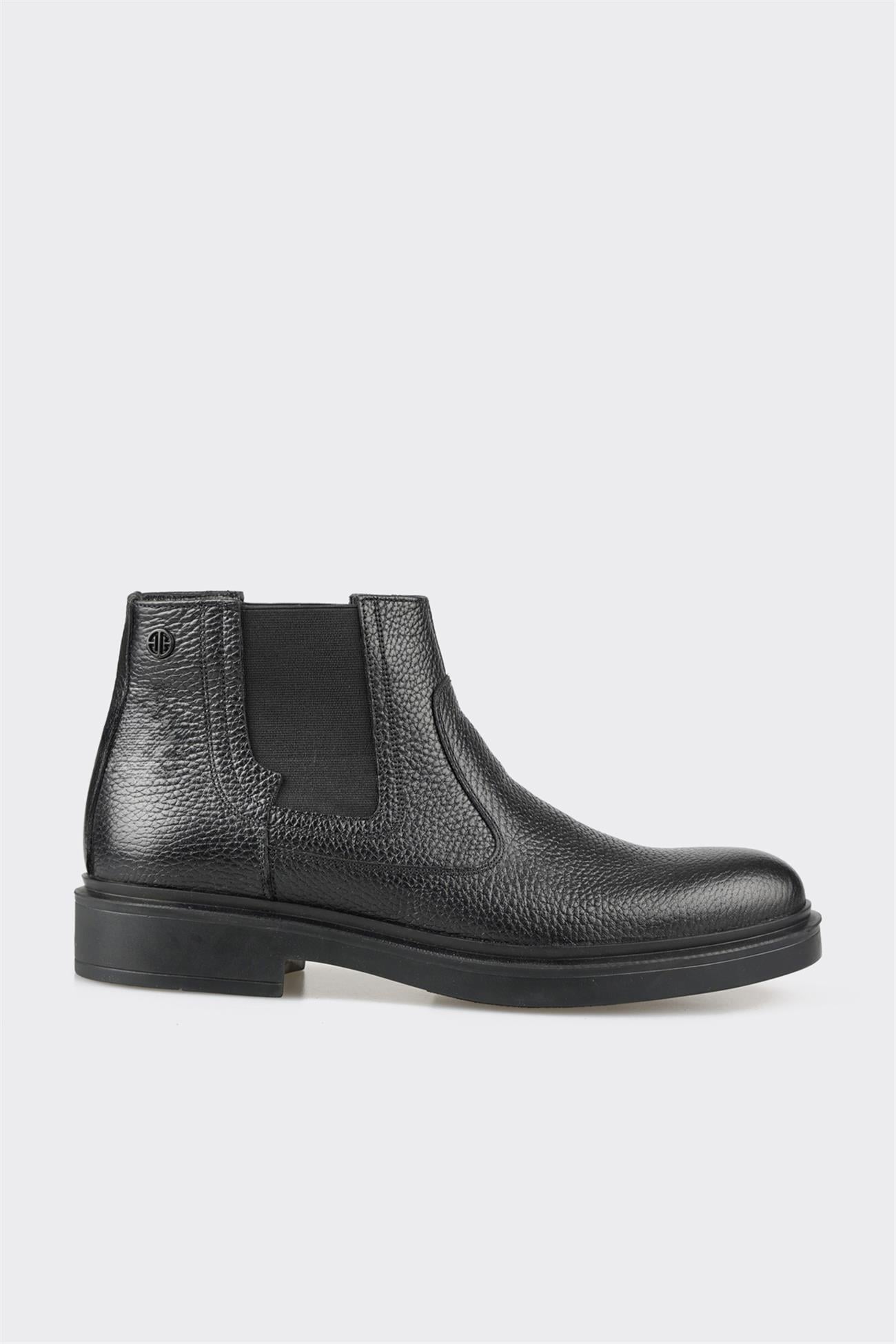 Black Leather Men's Casual Boot