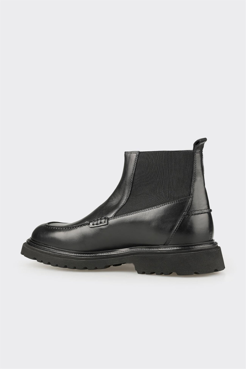 Black Leather Men's Casual Boot