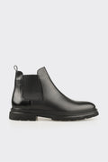 Black Leather Men's Casual Boot