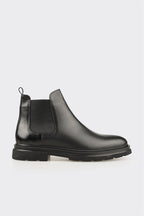 Black Leather Men's Casual Boot