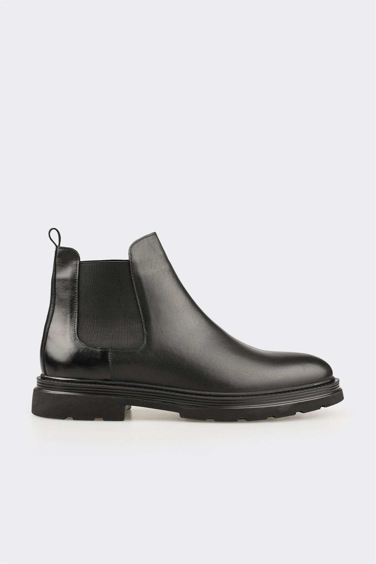 Black Leather Men's Casual Boot