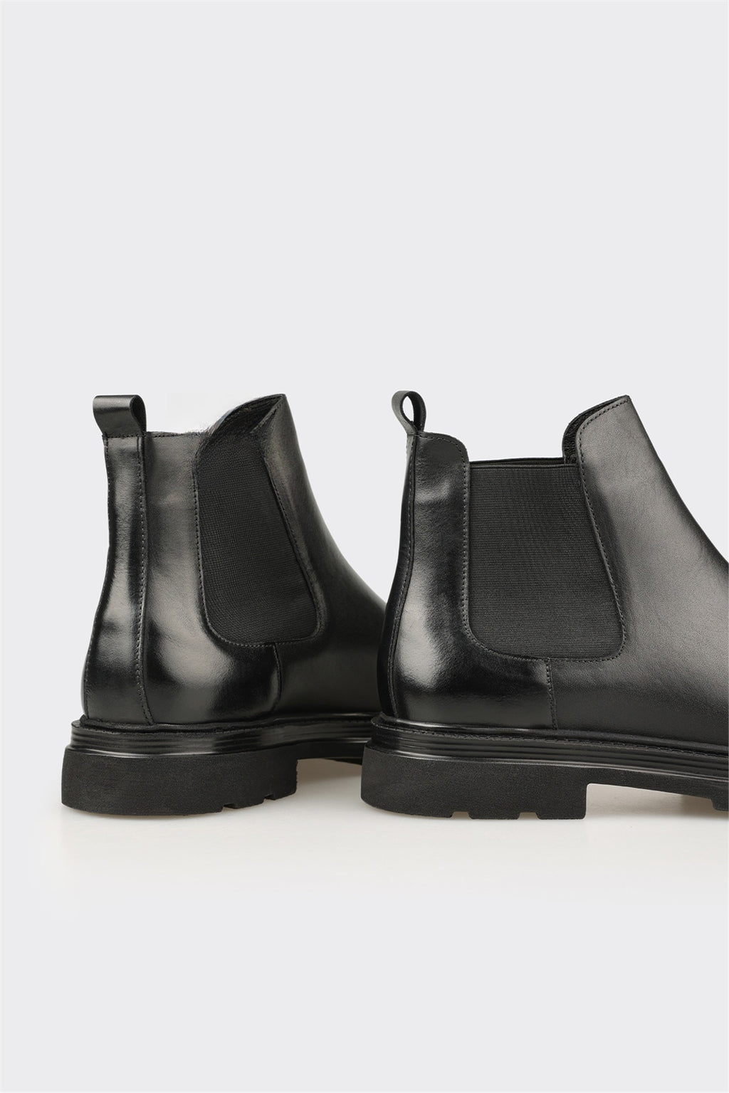 Black Leather Men's Casual Boot