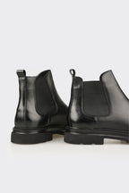Black Leather Men's Casual Boot