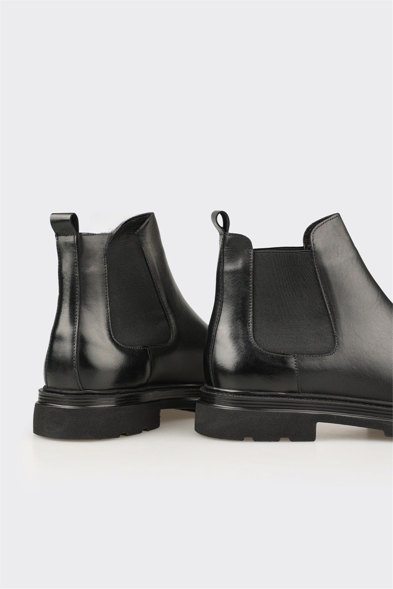 Black Leather Men's Casual Boot
