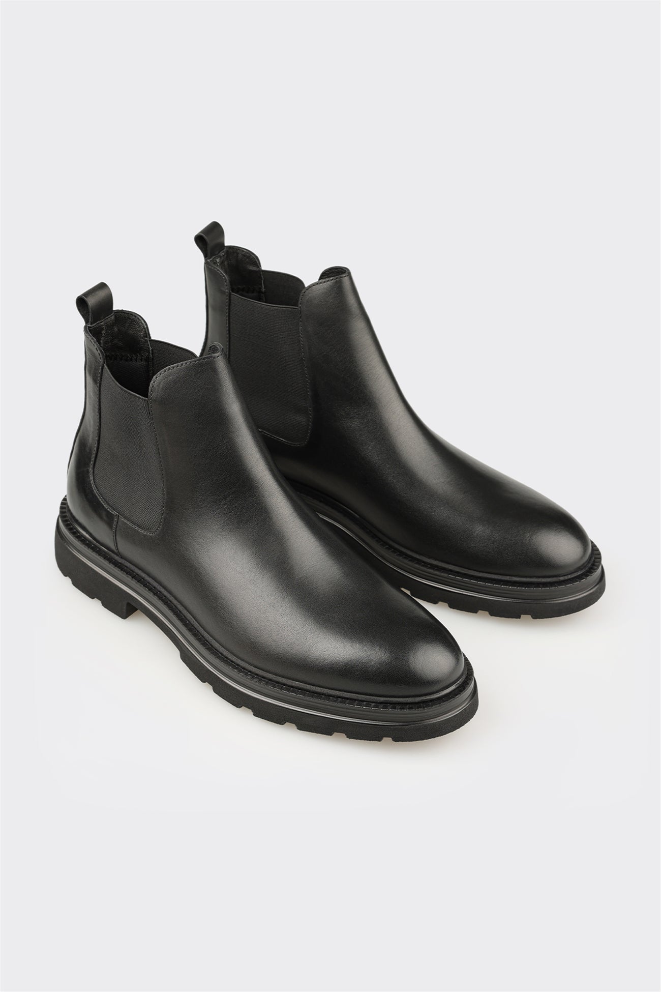 Black Leather Men's Casual Boot