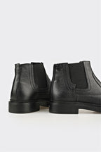 Black Leather Men's Casual Boot