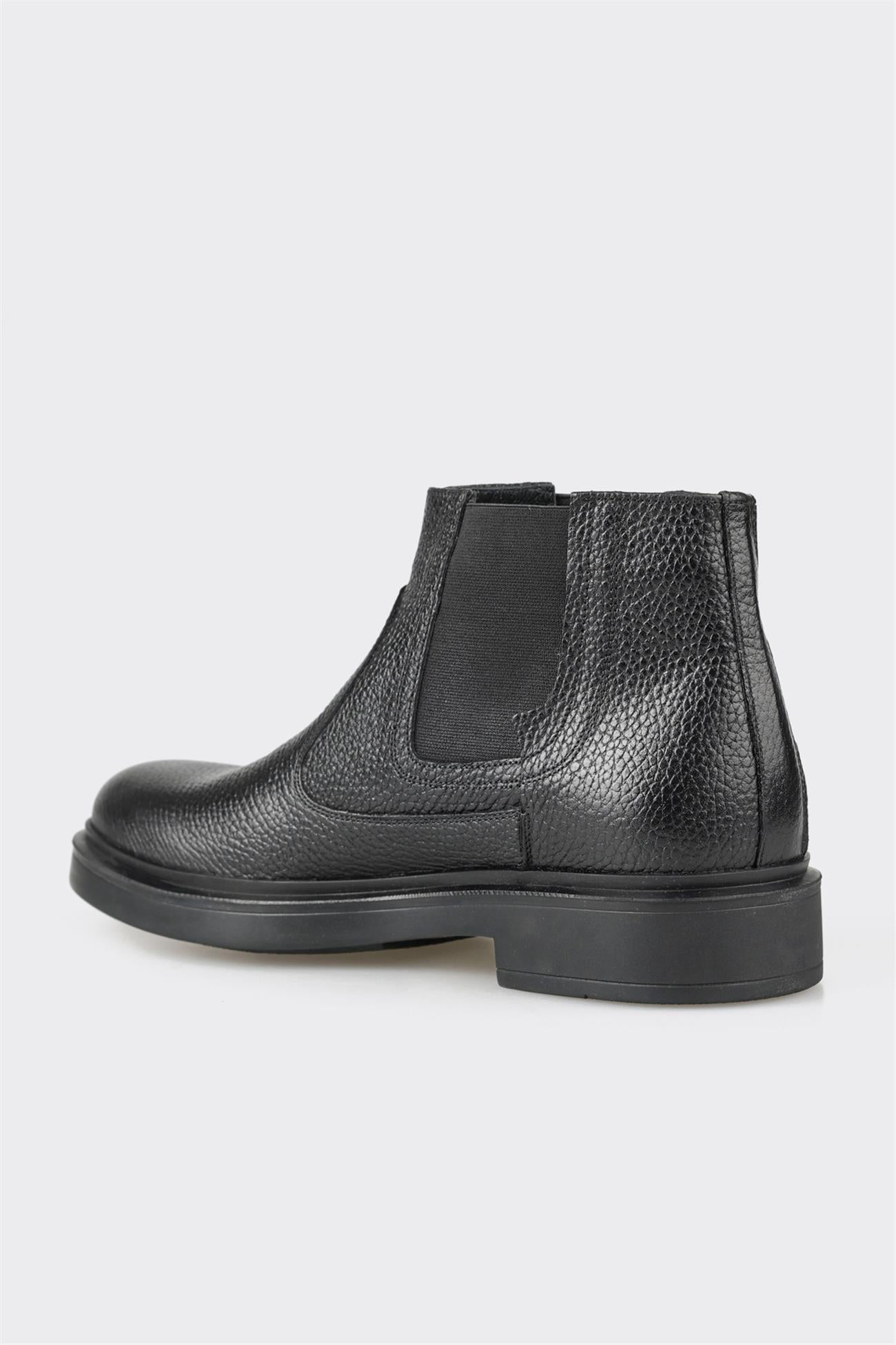 Black Leather Men's Casual Boot