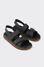 Black Leather Men's Sandal
