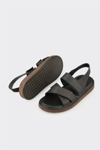 Black Leather Men's Sandal