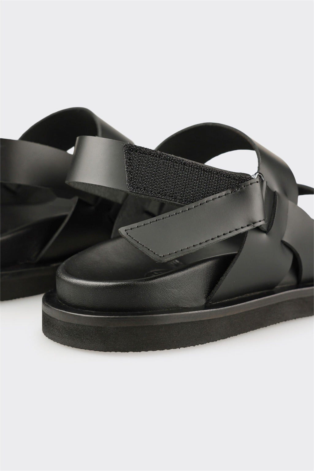 Black Leather Men's Sandal