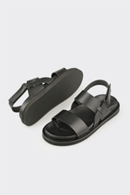 Black Leather Men's Sandal