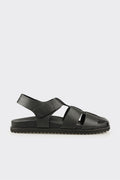 Black Leather Men's Sandal
