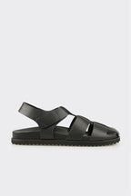 Black Leather Men's Sandal