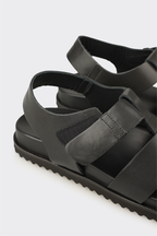 Black Leather Men's Sandal