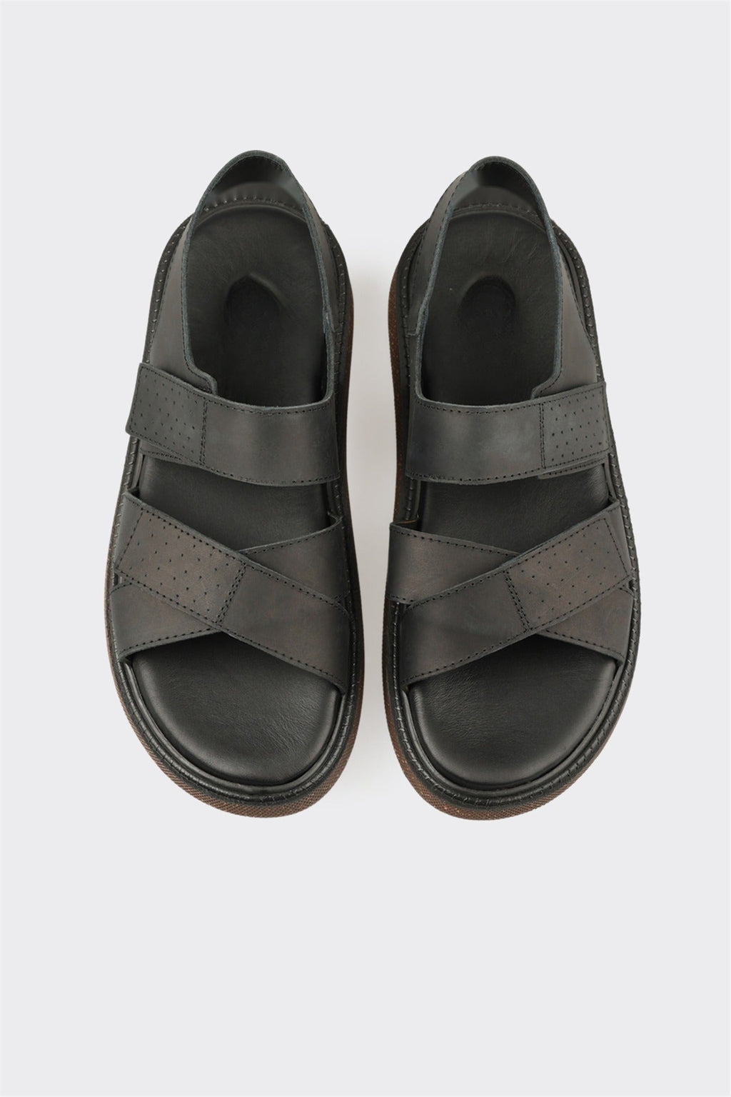 Black Leather Men's Sandal