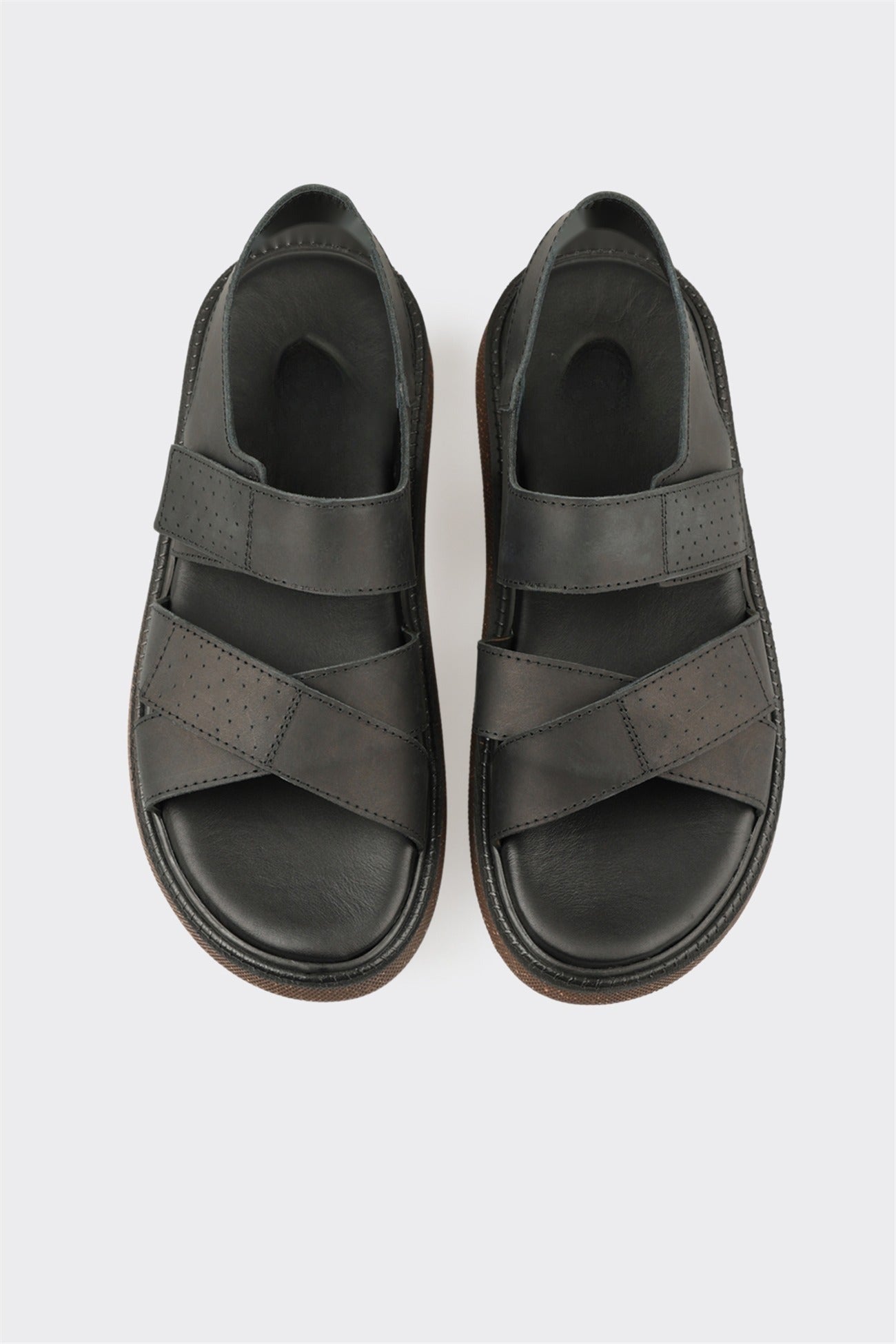 Black Leather Men's Sandal