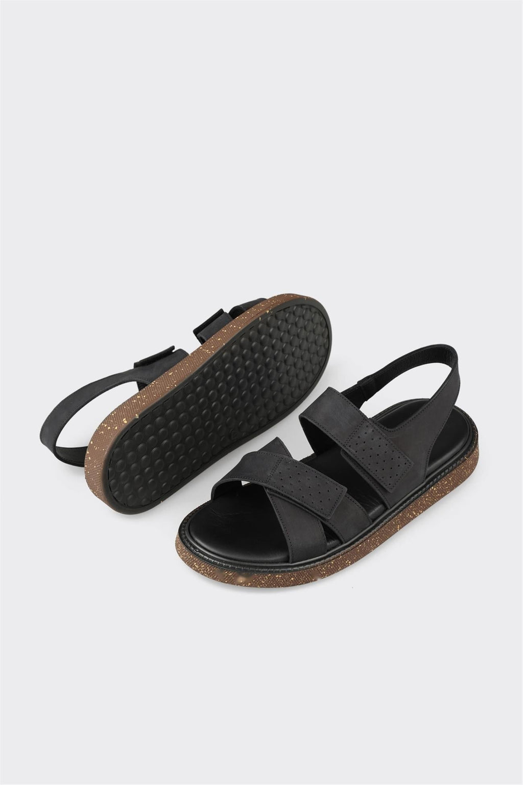 Black Leather Men's Sandal