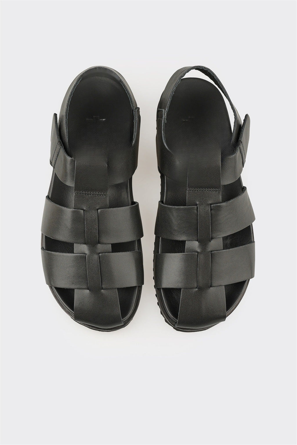 Black Leather Men's Sandal