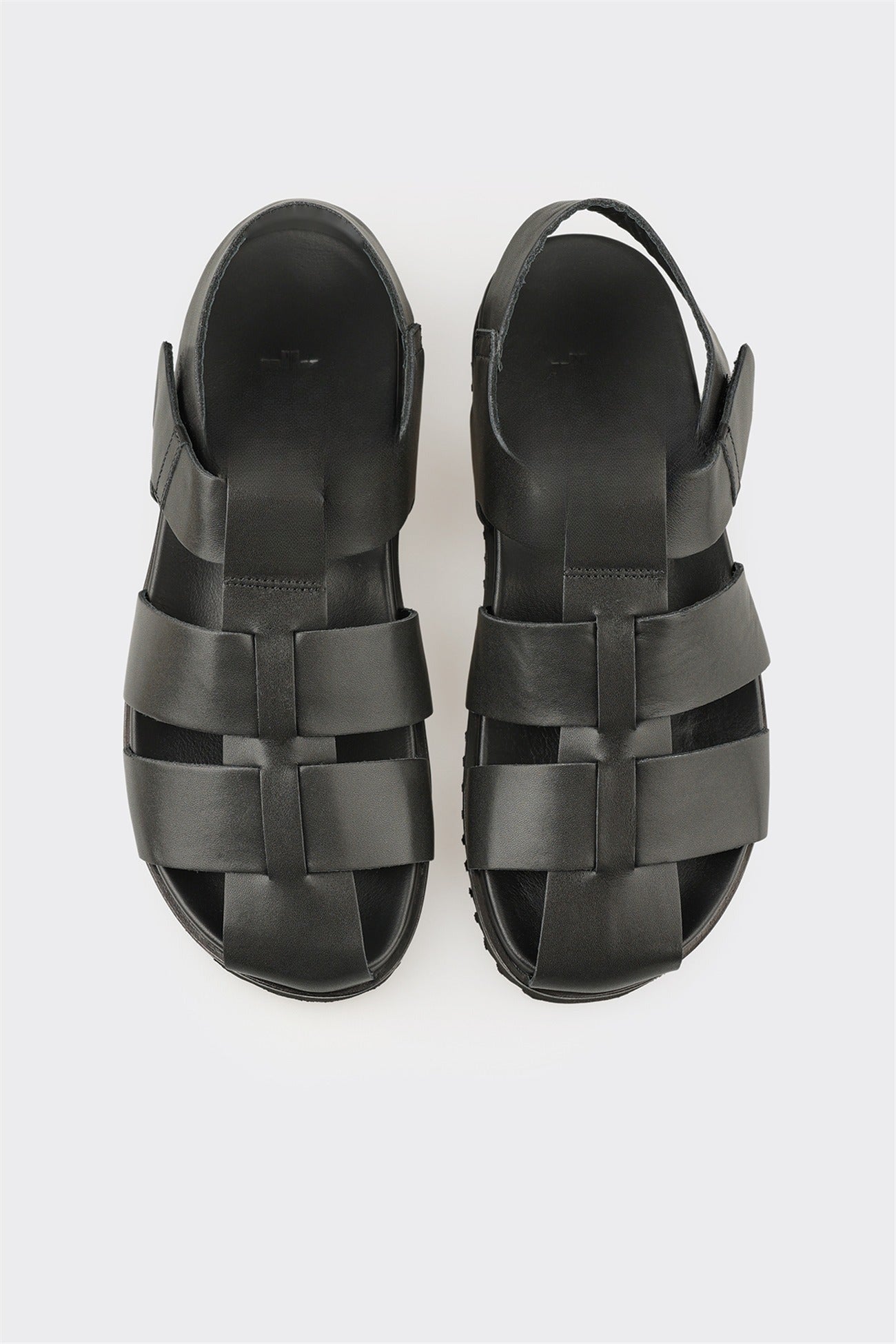 Black Leather Men's Sandal