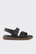 Black Leather Men's Sandal