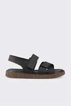 Black Leather Men's Sandal