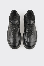 Black Leather Men's Sneaker