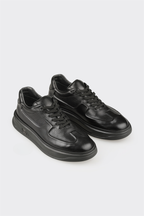 Black Leather Men's Sneaker