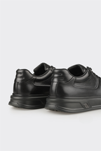 Black Leather Men's Sneaker