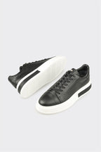 Black Leather Men's Sneaker