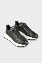 Black Leather Men's Sneaker