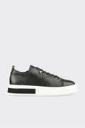 Black Leather Men's Sneaker