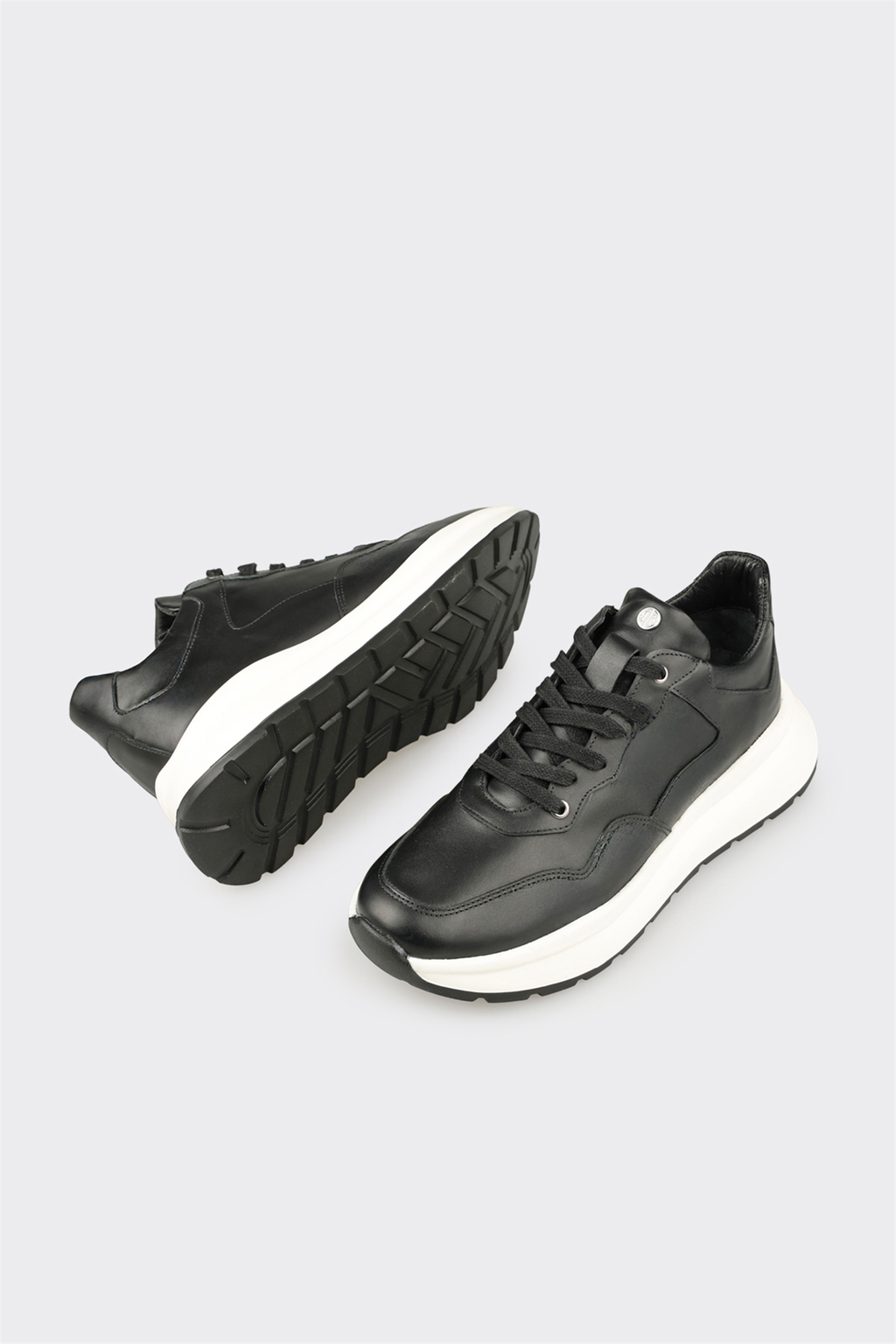 Black Leather Men's Sneaker